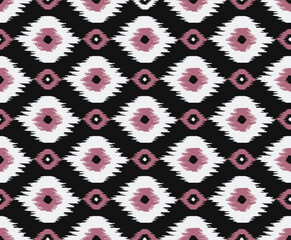 HAND DRAWN IKKAT SEAMLESS PATTERN GEOMETRICAL ETHNIC ORIENTAL OGEE IN VECTOR FILE GREAT FOR TEXTILE, WALLPAPER, TAPESTRY AND STATIONERY WRAPPING