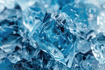 Geometric blue ice texture background