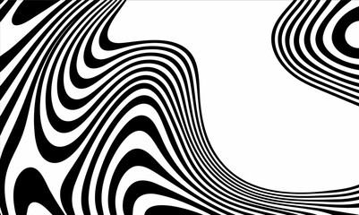 Vector of  pattern with black and white striped wavy spots. Eps 10