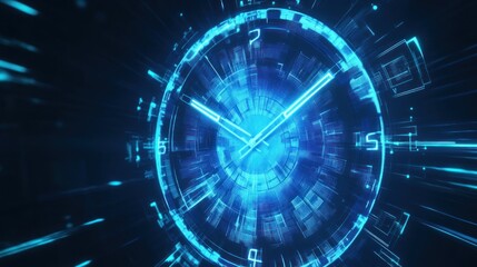 Fototapeta premium Futuristic Timepiece: A Digital Clock Design