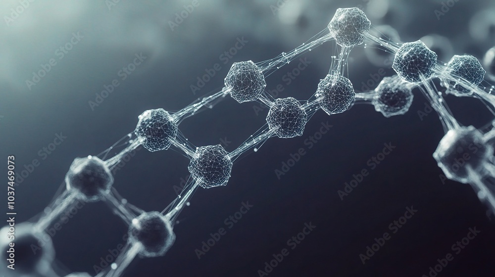 Poster dna structure: a microscopic view of the intricate double helix, revealing the building blocks of li