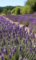 Close-up view of lavender field.
