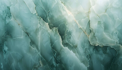 A stunning abstract close-up of teal and jade colored onyx stone texture, showcasing natural patterns and translucency.
