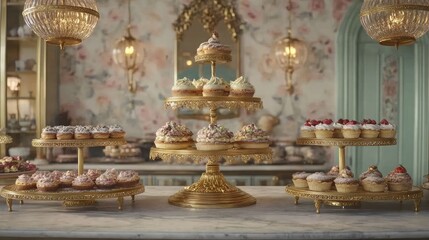 Obraz premium A refined Hollywood Regency bakery display