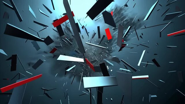 Exploding Time Lapse of Rectangular Shapes, Motion Design Animation