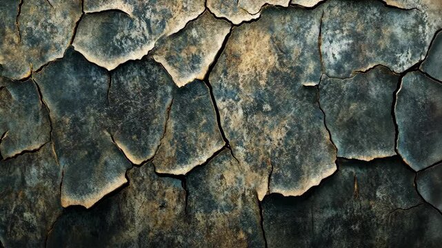 Cracked and weathered stone, showing the effects of time and erosion