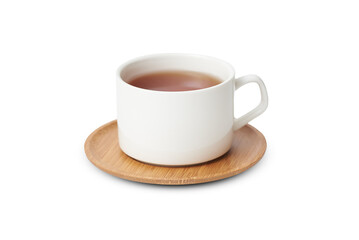 White cup of tea on a isolated background