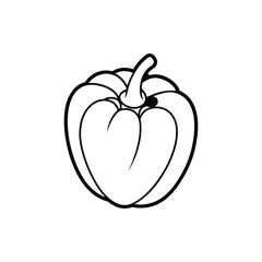 Bell Pepper Vegetables Glyph Icon. Black pepper group of black icons on a white background. Vector illustration.