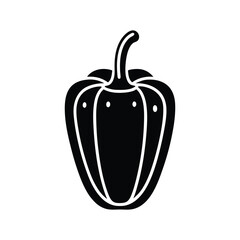 Bell Pepper Vegetables Glyph Icon. Black pepper group of black icons on a white background. Vector illustration.