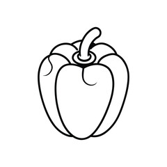 Bell Pepper Vegetables Glyph Icon. Black pepper group of black icons on a white background. Vector illustration.