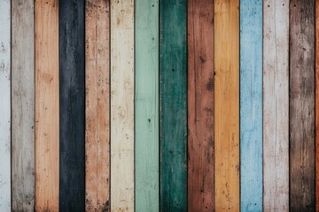 Rustic Charm Vibrant Wooden Planks Pattern - Close-Up of Colorful Textured Wood for Design Projects and Backgrounds