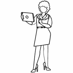 Woman businesswoman with tablet