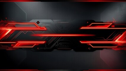Black and red abstract futuristic gaming background. Generative Ai.