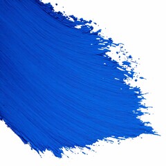blue paint brush stroke isolated on white background