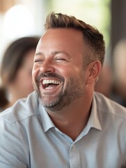 Fototapeta premium Jovial Man Laughing
