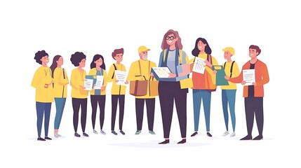 Fototapeta premium Diverse Group of People Holding Papers and Documents