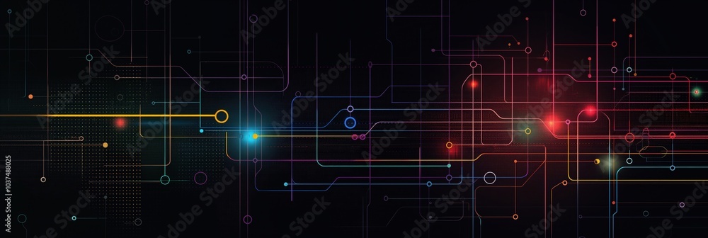 Aufkleber abstract geometric tech background with color elements