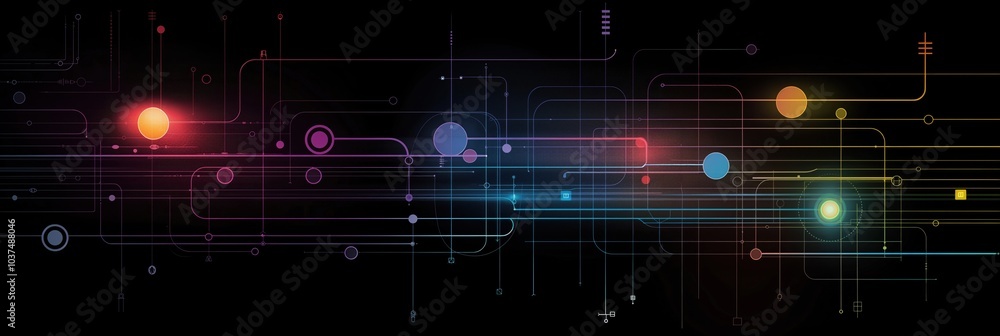 Aufkleber abstract geometric tech background with colorful elements