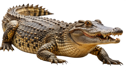 Crocodile isolated on white, transplant png.
