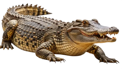 Fototapeten Crocodile isolated on white, transplant png. © sadi