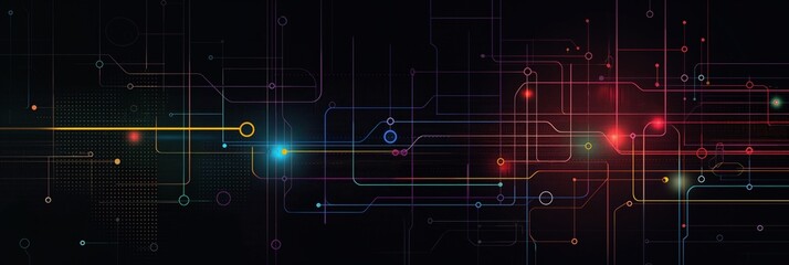 Obraz premium Abstract Geometric Tech Background with Color Elements