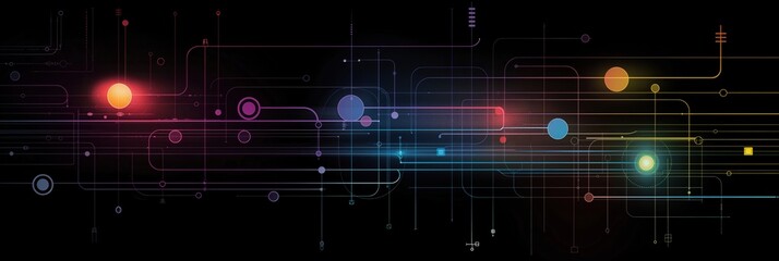 Obraz premium Abstract Geometric Tech Background with Colorful Elements