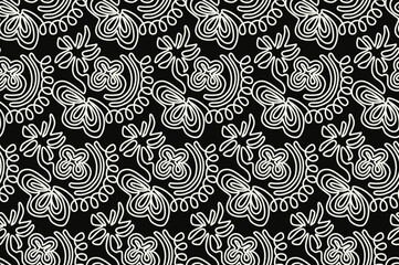 HAND DRAWN MONOCHROME COUCHING FLORAL PRINTS SEAMLESS PRINT DIGITAL PATTERN IN VECTOR FILE