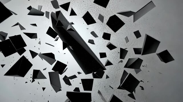 black and white abstract background of 3d shapes