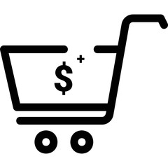Simple vector icon basket, trolley