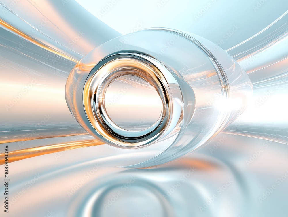 Poster abstract digital rendering of circular glass shape