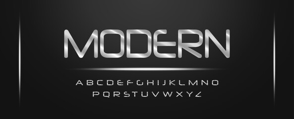 MODERN, Sports minimal tech font letter set. Luxury vector typeface for company. Modern gaming fonts logo design.