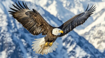 Fototapeta premium The Mighty Hunter : Bald Eagle Captured in Stunning 35mm Detail 