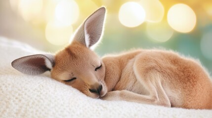 Adorable Baby Kangaroo Sleeping Peacefully