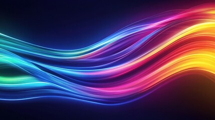 Obraz premium Vibrant Flowing Light Waves in Multicolor Shades