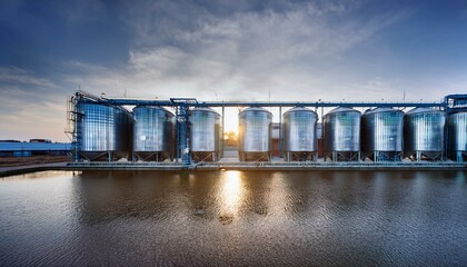Obraz premium Beverage Factory Barrel Tanks