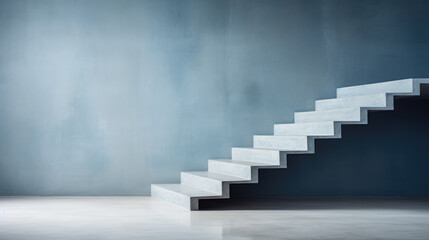 generated illustration of simplicity of the stairway,minimal aesthetic architecture concept.