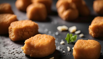 Closeup of Golden Fried Cheese Cubes