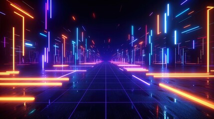 Futuristic Neon Light Abstract Background