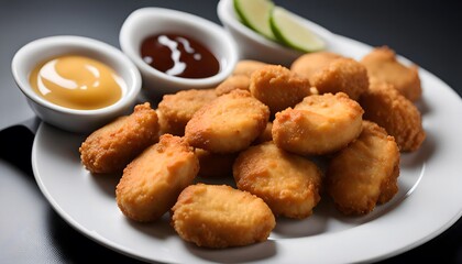 Crispy Chicken Nuggets with Dipping Sauces