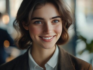 Fototapeta premium Smiling Female Portrait in Business Attire
