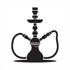 Hookah silhouette on white background
