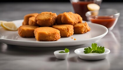 Close-up of Crispy Fried Chicken Nuggets