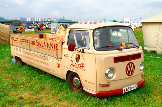 Moscow, Russia - July 10, 2011: German classic vehicle Volkswagen Transporter exhibited at the annual International Motor show Autoexotica.