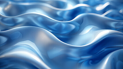 Obraz premium Blue silk background. Shiny and sparkling Waves. 3d rendering. Wave. Abstract 3D Background, flowing texture. Nice waves. Dynamic Flowing backdrop.