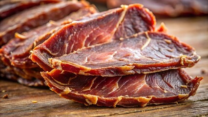 dried meet close up view