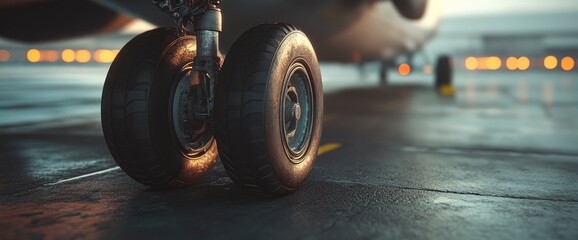 Airplane Landing Gear Close Up