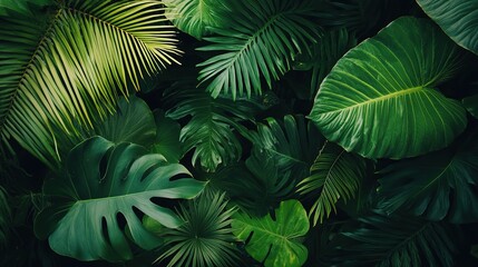 Lush Green Tropical Leaves for Natural Backgrounds
