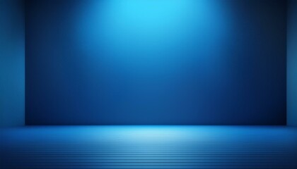 Obraz premium abstract blue gradient backdrop featuring a spotlight effect and soft shadows, creating depth and dimension in this 3D rendering