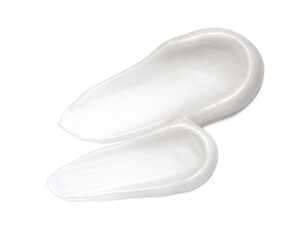 White cosmetic cream smear isolated on white	