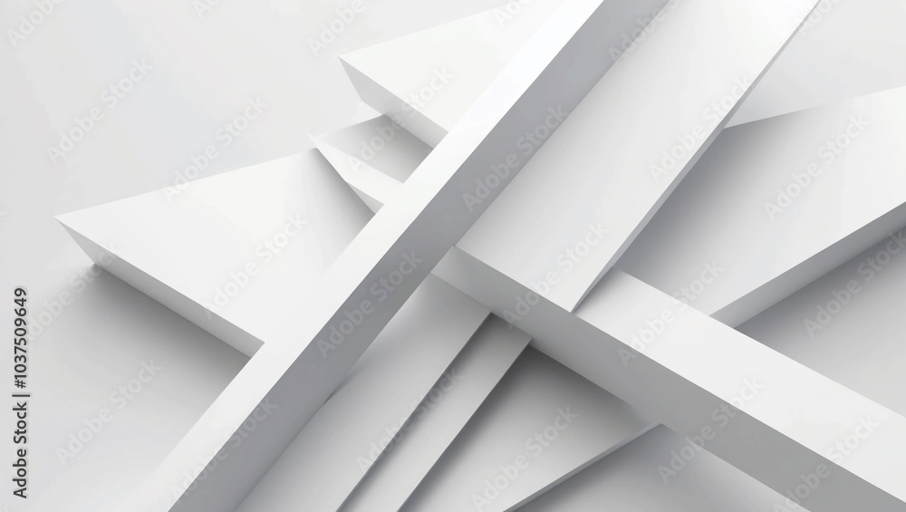 Poster geometric cubes pattern in white tones – modern minimalist d design for architectural and visual con